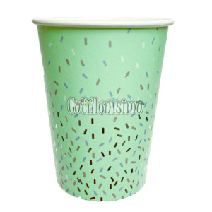 Vaso Polipapel Verde Pastel con Confetti X8