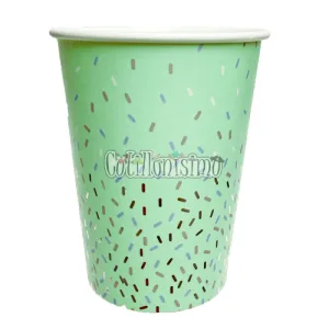 Vaso Polipapel Verde Pastel con Confetti X8