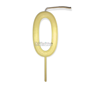 Vela Numero 0 Color Amarillo Pastel 11cm