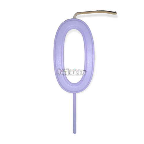 Vela Numero 0 Color Lila Pastel 11cm
