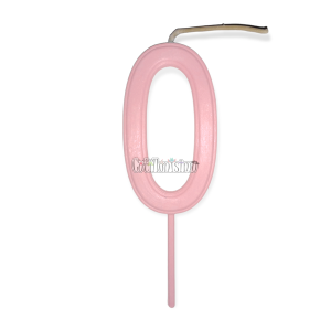 Vela Numero 0 Color Rosa Pastel 11cm