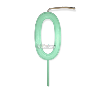 Vela Numero 0 Color Verde Pastel 11cm