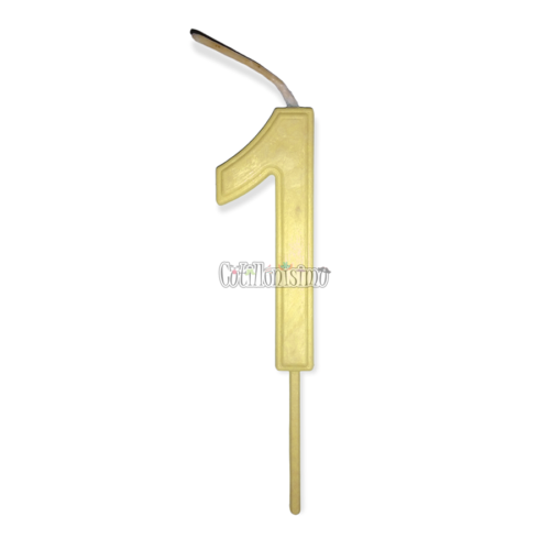 Vela Numero 1 Color Amarillo Pastel 11cm