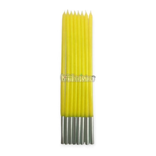 Vela 15cm Amarillo PASTEL x8 Unidades