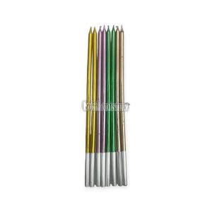 Vela 15cm Metalizada Multicolor x8 Unidades