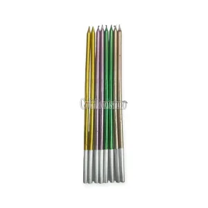 Vela 15cm Metalizada Multicolor x8 Unidades