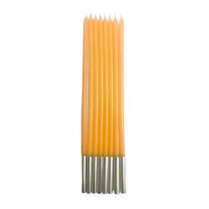 Vela 15cm Naranja PASTEL x8 Unidades