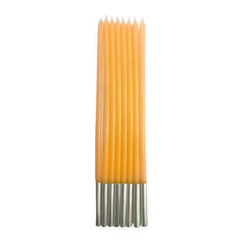Vela 15cm Naranja PASTEL x8 Unidades