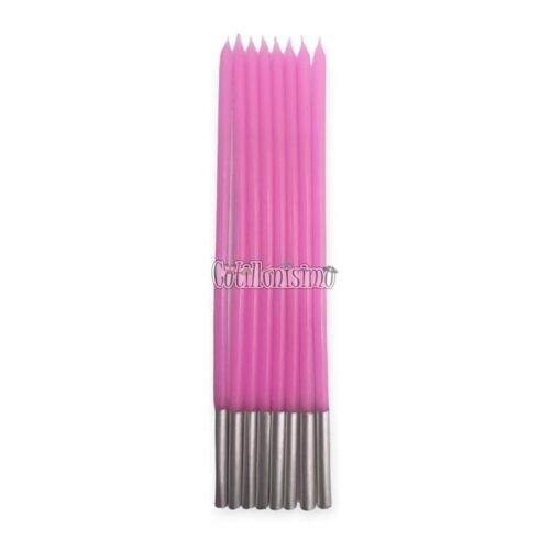 Vela 15cm Rosa PASTEL x8 Unidades