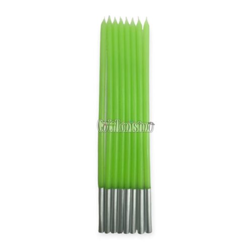Vela 15cm Verde PASTEL x8 Unidades