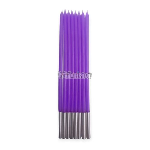 Vela 15cm Violeta PASTEL x8 Unidades