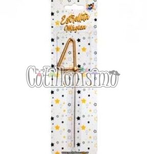 Vela CHISPITA Numero 4 Color Dorado Sparkles