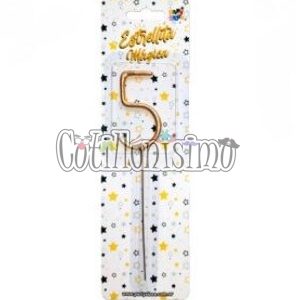 Vela CHISPITA Numero 5 Color Dorado Sparkles