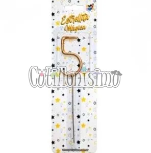 Vela CHISPITA Numero 5 Color Dorado Sparkles