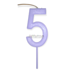 Vela Numero 5 Color Lila Pastel 11cm