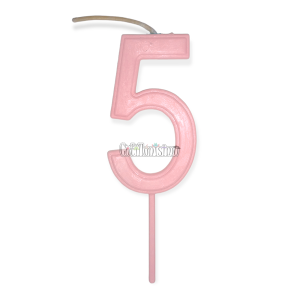 Vela Numero 5 Color Rosa Pastel 11cm