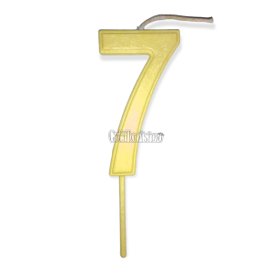 Vela Numero 7 Color Amarillo Pastel 11cm