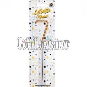 Vela CHISPITA Numero 7 Color Dorado Sparkles