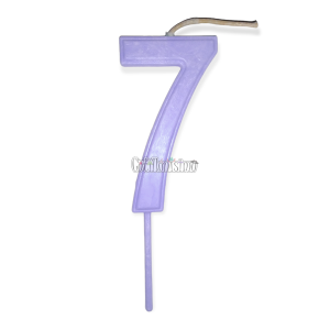 Vela Numero 7 Color Lila Pastel 11cm