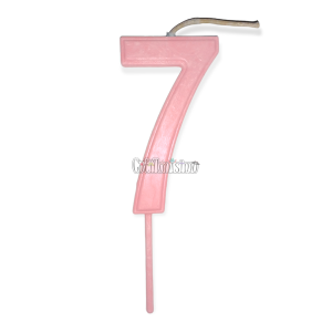 Vela Numero 7 Color Rosa Pastel 11cm