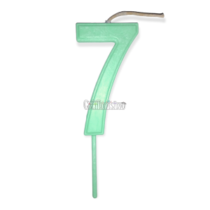 Vela Numero 7 Color Verde Pastel 11cm