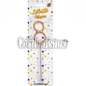 Vela CHISPITA Numero 8 Color Dorado Sparkles