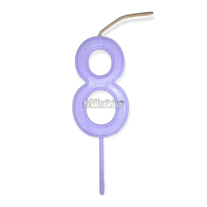 Vela Numero 8 Color Lila Pastel 11cm