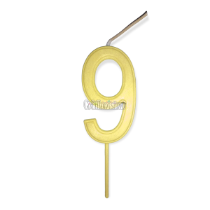 Vela Numero 9 Color Amarillo Pastel 11cm