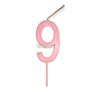 Vela Numero 9 Color Rosa Pastel 11cm