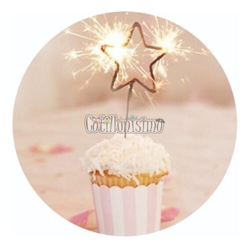 Vela CHISPITAS ESTRELLA Sparkles Color DORADO