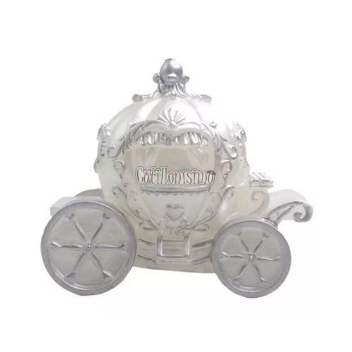 Vela Carruaje Princesa Blanco Souvenir Deco x1u