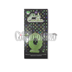 Vela Gibreada Numero 0 Color Verde Claro Magic Candles