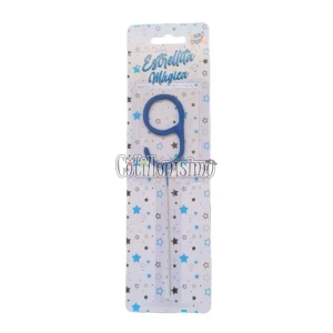 Vela CHISPITA Numero 9 Color Azul Sparkles
