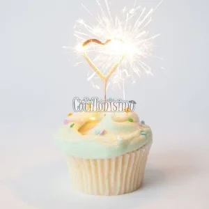 Vela CHISPITAS CORAZON Sparkles Color DORADO