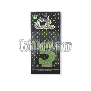 Vela Gibreada Numero 5 Color Verde Claro Magic Candles