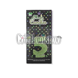Vela Gibreada Numero 5 Color Verde Claro Magic Candles