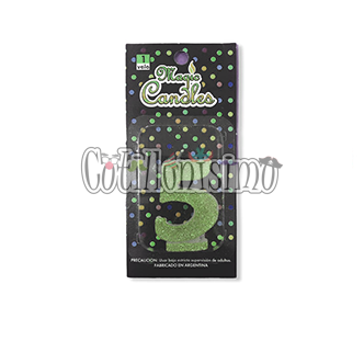 Vela Gibreada Numero 5 Color Verde Claro Magic Candles