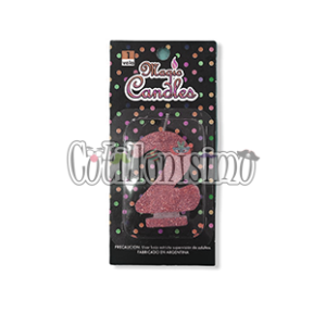 Vela Gibreada Numero 2 Color Rosa Gold Magic Candles