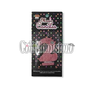 Vela Gibreada Numero 2 Color Rosa Gold Magic Candles