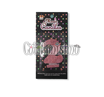 Vela Gibreada Numero 2 Color Rosa Gold Magic Candles