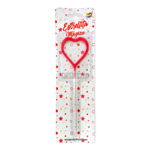 Vela CHISPITAS CORAZON Sparkles Color Rojo