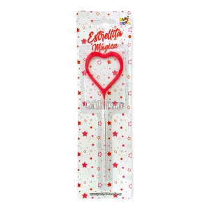 Vela CHISPITAS CORAZON Sparkles Color Rojo