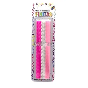 Vela Finita Torneadas Colores Nena x24u