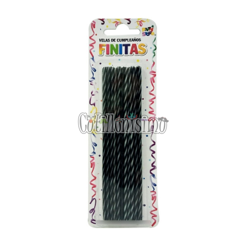 Vela Finita Torneadas Negras x24u