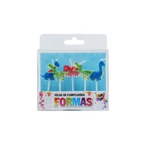 Velas Formas Set Dinosaurios x5 Unidades