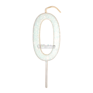 Vela Gibreada Numero 0 Color Blanco 11cm