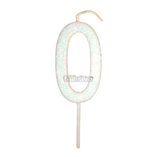 Vela Gibreada Numero 0 Color Blanco 11cm