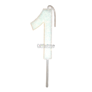 Vela Gibreada Numero 1 Color Blanco 11cm