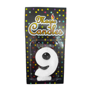 Vela Gibreada Numero 9 Color Blanco Magic Candles