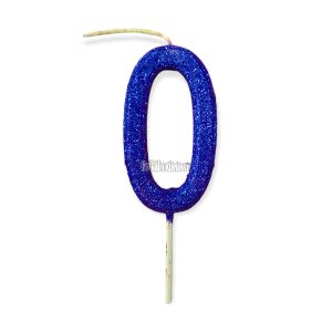 Vela Gibreada Numero 0 Color Azul 11cm